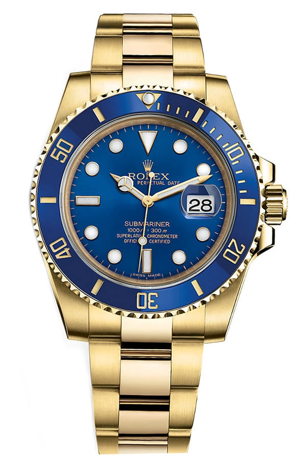 Fake Rolex Submariner All Gold Blue