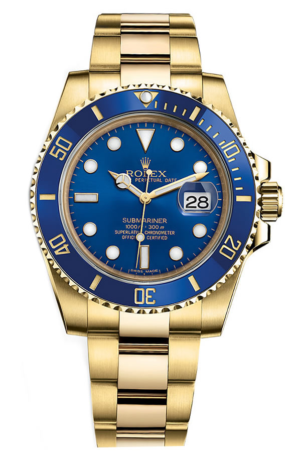 Fake Rolex Submariner All Gold, Steel and Gold Blue