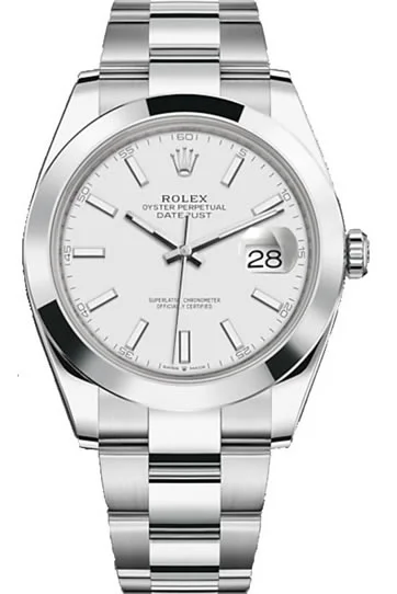 Fake Rolex Date-just steel white